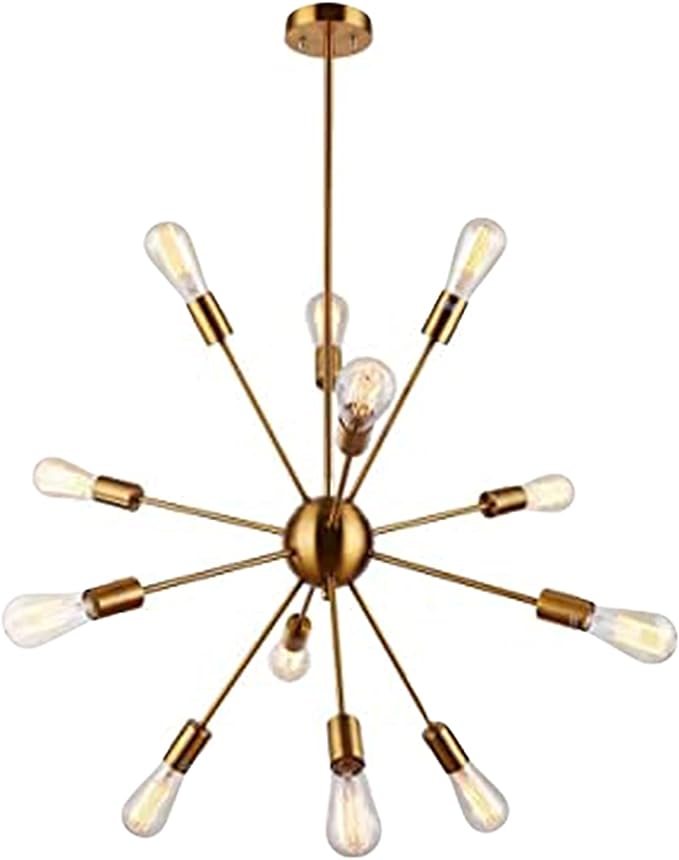 Brass 8-Light Semi-Flush Mount Chandelier