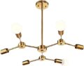 Sputnik Chandeliers 6-Light Brass Mid Century Flush Mount Light Ceiling Fixture Light for Home & Office Décor Chandelier Unique Design by THELIGHTINGWIZARD