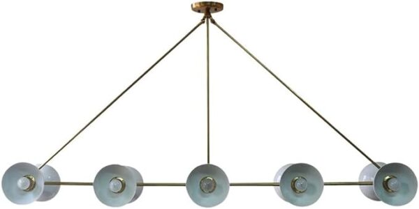 10 Modern Raw Brass Chandelier Light Fixture (Blackened Brass)