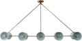 10 Modern Raw Brass Chandelier Light Fixture (Blackened Brass)