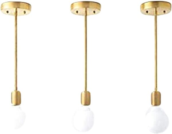 40W Single Holder Bare Pendant Hanging Light for Home and Office Ceiling Décor Antique Brass Chandelier Unique Designer Item (Set of 3) by THELIGHTINGWIZARD