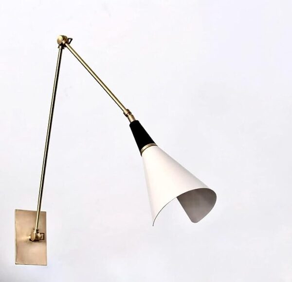 The Lighting Wizard Brass Beautiful Mid Century Wall Sconcet (Matte Black)