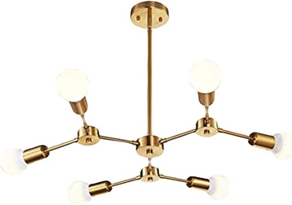 60 Watts Sputnik Mid Century 6-Light Each Ceiling Fixture Flush Mount Light for Home and Office Décor Chandelier Unique Design Decorative Item by THELIGHTINGWIZARD