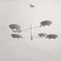 6 Light Pendant Mid Century Modern Raw Brass Sputnik Chandelier Light FixtureS (Brushed Chrome)