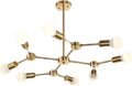 60W Brass Antique 8-Light Mid Century Modern Semi Flush Mount Ceiling Sputnik Chandeliers for Home & Office Décor Chandelier Unique Design (Brown) by THELIGHTINGWIZARD