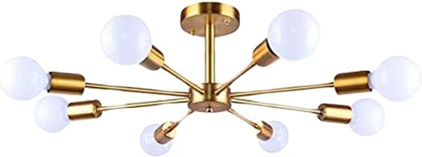 Modern Sputnik Chandeliers 8-Light Brass Mid Century Light Fixture Flush Mount Ceiling Light Pendant Light for Living Room Bedroom by THELIGHTINGWIZARD