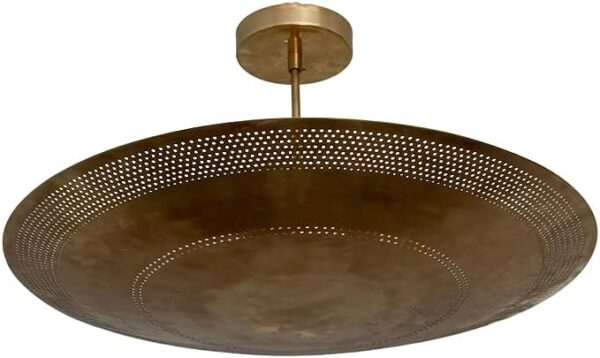 6 Light Elegant Perforerad Ceiling Flushmount Light Pendant Mid Century Modern Raw Brass Sputnik Chandelier Light Fixture. (Matte Black)