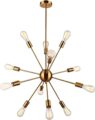 Brass Mid Century Modern Semi Flush Mount Ceiling 8-Light Fixtures for Home & Office Décor Chandelier Unique Design Decorative Item by THELIGHTINGWIZARD