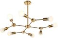 60W Brass Antique 8-Light Mid Century Modern Semi Flush Mount Ceiling Sputnik Chandeliers for Home & Office Décor Chandelier Unique Design (Brown) by THELIGHTINGWIZARD