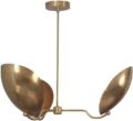 3 Light Curved Shades Pendant Mid Century Modern Raw Brass Sputnik Chandelier Light Fixture (Brushed Chrome)