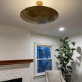 6 Light Elegant Ceiling Flushmount Light Pendant Mid Century Modern Raw Brass Sputnik Chandelier Light Fixtures (Brushed Brass)