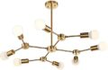 Brass Mid Century Modern Semi Flush Mount Ceiling 8-Light Fixtures for Home and Office Décor Chandelier Unique Design Decorative Item by THELIGHTINGWIZARD