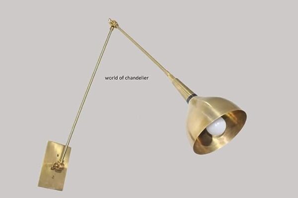 1 Light Brass Wall Lamp Scone,Study Lamp,Beautiful Handcrafted Wall Lights,Handmade Brass Wall Light by World of DÉCOR (Brushed Chrome, E26 110-120 Volts)