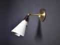 Adjustable Wall Lamp in Black, White & Brass Italian Brass Sconces Italian Light Mid Century Sconce Focus Lighting Italian Design Design by The Lighting Wizard (Brushed Chrome, E26 110-120 Volts)