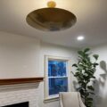 6 Light Elegant Ceiling Flushmount Light Pendant Mid Century Modern Raw Brass Sputnik Chandelier Light Fixture. (Blackened Brass)