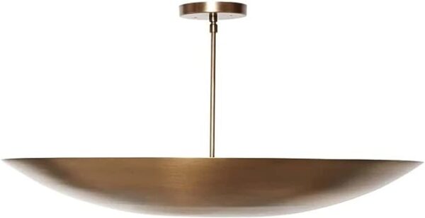 6 Light Elegant Ceiling Flushmount Light Pendant Mid Century Modern Raw Brass Sputnik Chandelier Light Fixtures (Brushed Brass)