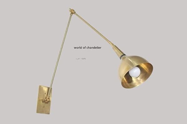 1 Light Brass Wall Lamp Scone,Study Lamp,Beautiful Handcrafted Wall Lights,Handmade Brass Wall Light by World of DÉCOR (Brushed Chrome, E26 110-120 Volts)