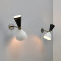 Beautiful Raw Brass Black & White Wall Scone - Modern Italian Style Wall Scone Vanity Light - Mid Century Light Fixture Design by The Lighting Wizard (Matte Black, E26 110-120 Volts)