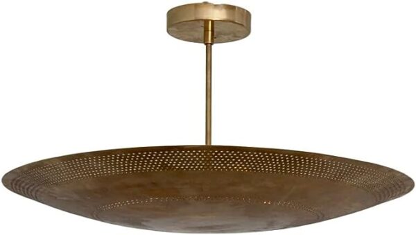 6 Light Elegant Perforerad Ceiling Flushmount Light Pendant Mid Century Modern Raw Brass Sputnik Chandelier Light Fixture. (Matte Black)