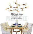 60W Brass Antique 8-Light Mid Century Modern Semi Flush Mount Ceiling Sputnik Chandeliers for Home & Office Décor Chandelier Unique Design (Brown) by THELIGHTINGWIZARD