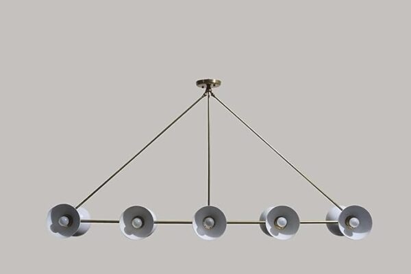 10 Modern Raw Brass Chandelier Light Fixture (Blackened Brass)