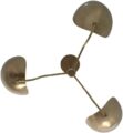 3 Light Curved Shades Pendant Mid Century Modern Raw Brass Sputnik Chandelier Light Fixture (Brushed Chrome)