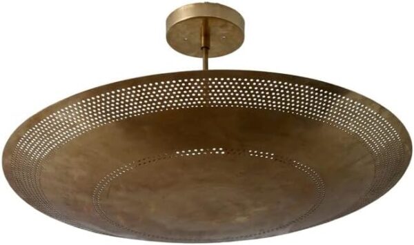 6 Light Elegant Perforerad Ceiling Flushmount Light Pendant Mid Century Modern Raw Brass Sputnik Chandelier Light Fixture. (Matte Black)