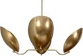 4 Light Curved Perforated Shades Pendant Mid Century Modern Raw Brass Sputnik Chandelier Light Fixture (Brushed Brass)