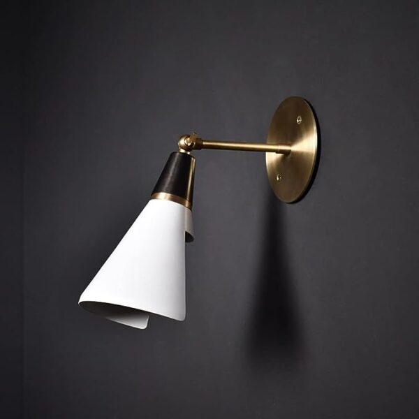 Adjustable Wall Lamp in Black, White & Brass Italian Brass Sconces Italian Light Mid Century Sconce Focus Lighting Italian Design Design by The Lighting Wizard (Brushed Chrome, E26 110-120 Volts)